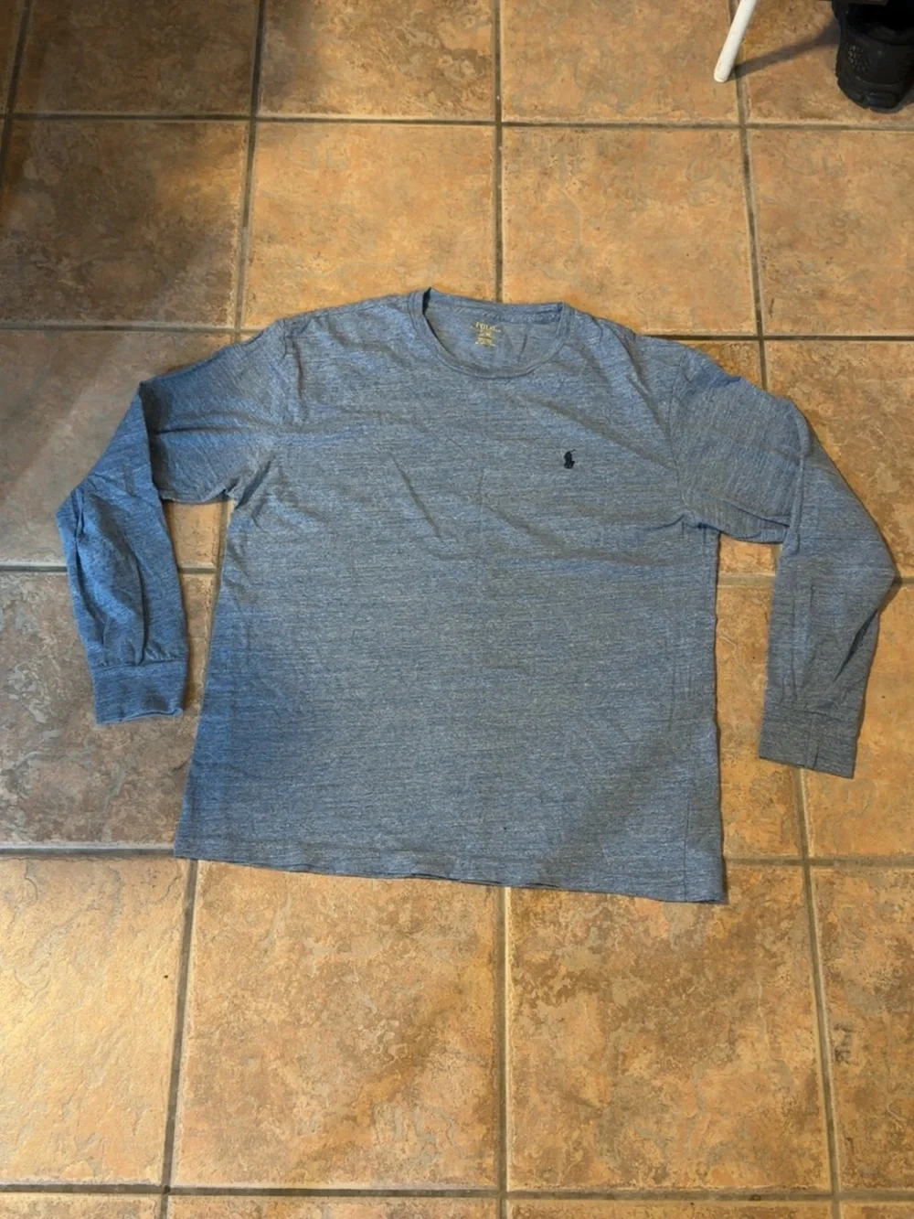Polo by Ralph Lauren Heather Blue Long-Sleeve Crew Tee